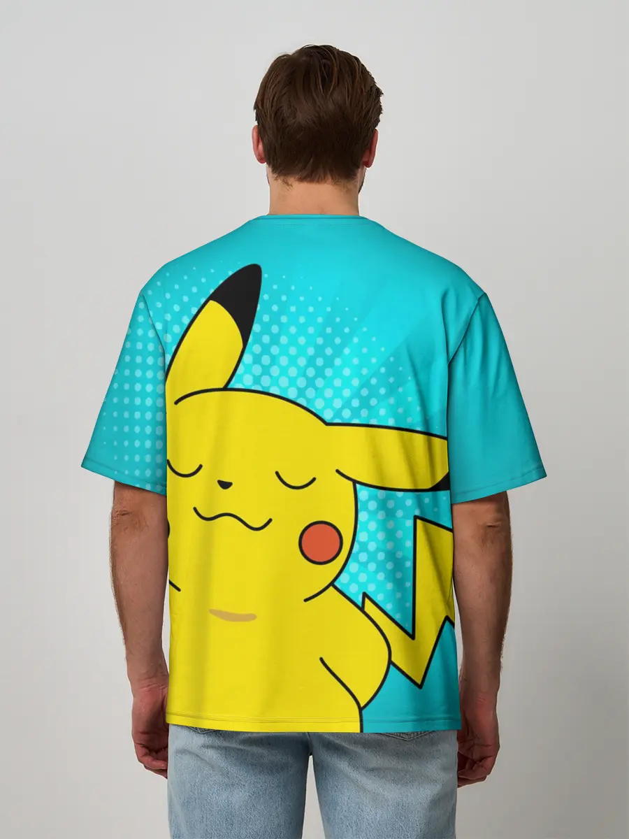 Мужская футболка оверсайз / ПИКАЧУ