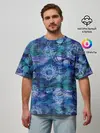 Мужская футболка оверсайз / Абстракция - акварельный узор