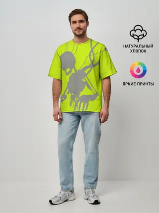 Мужская футболка оверсайз / Силуэт злого духа