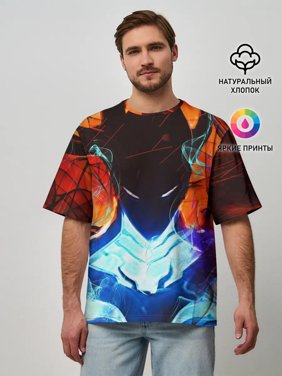 Мужская футболка оверсайз / Поднятие уровня в одиночку