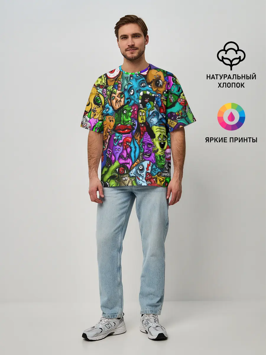Мужская футболка оверсайз / МЕМЫ