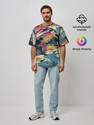 Мужская футболка оверсайз / Абстрактный рисунок