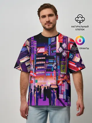 Мужская футболка оверсайз / Переулок Токио