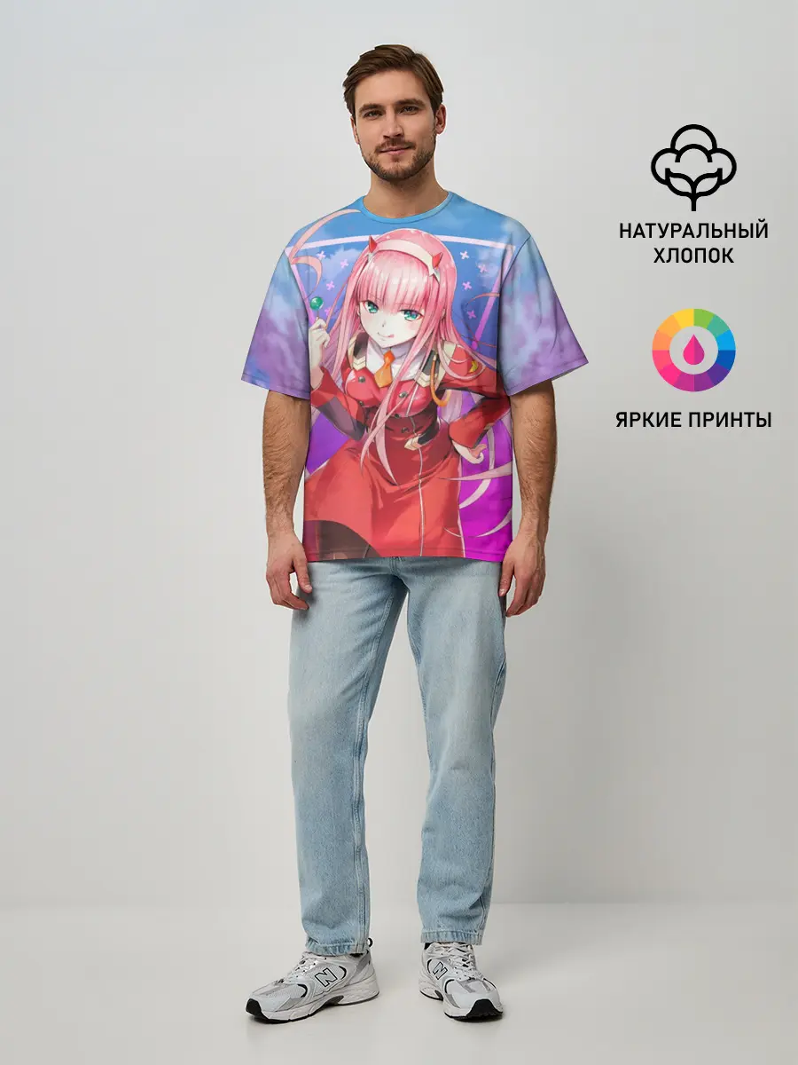 Мужская футболка оверсайз / Darling in the Franxx
