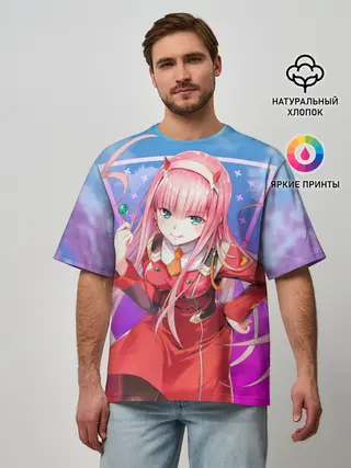 Мужская футболка оверсайз / Darling in the Franxx