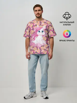 Мужская футболка оверсайз / Пони