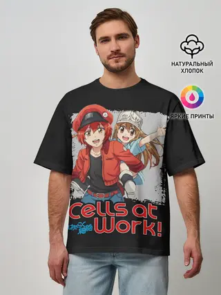 Мужская футболка оверсайз / Эритроцит и тромбоцит