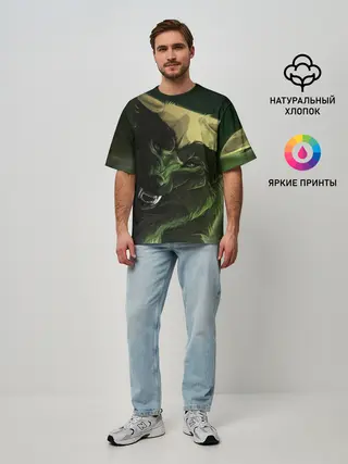 Мужская футболка оверсайз / Дикий хищник