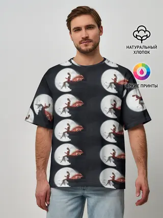 Мужская футболка оверсайз / Лунная девушка