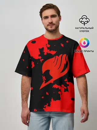 Мужская футболка оверсайз / Хвост Феи красные зоны
