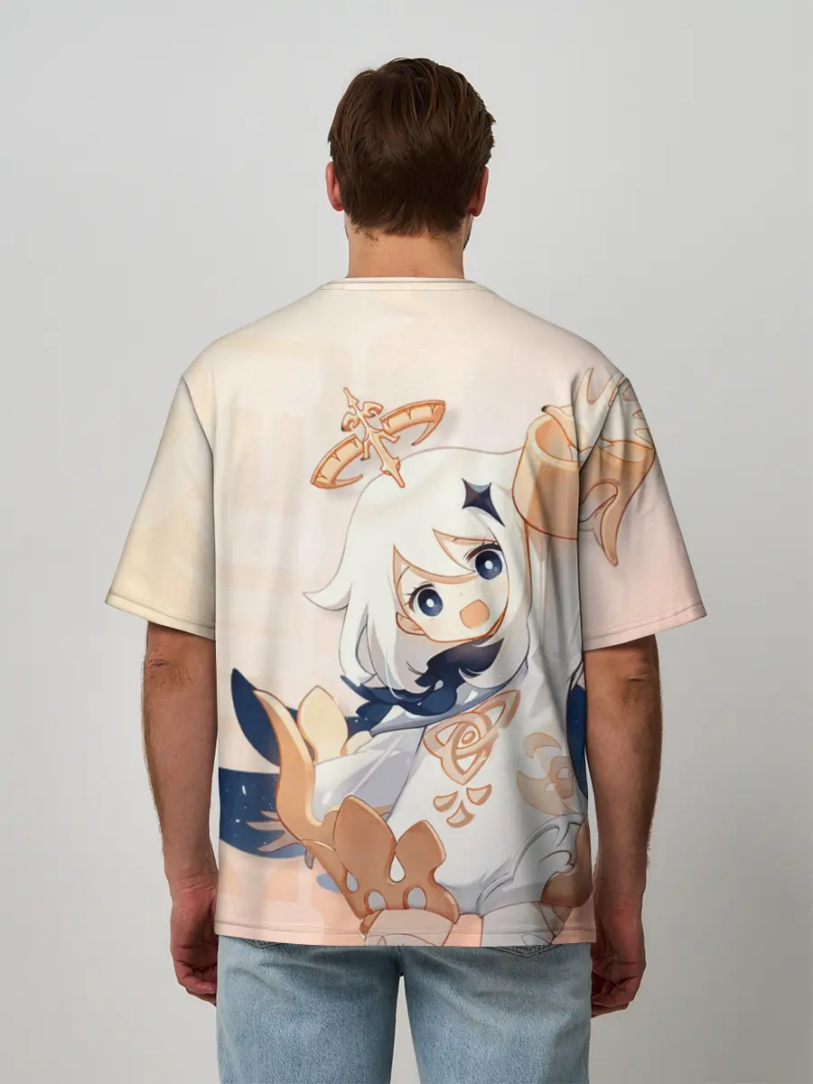 Мужская футболка оверсайз / Genshin Impact, Паймон