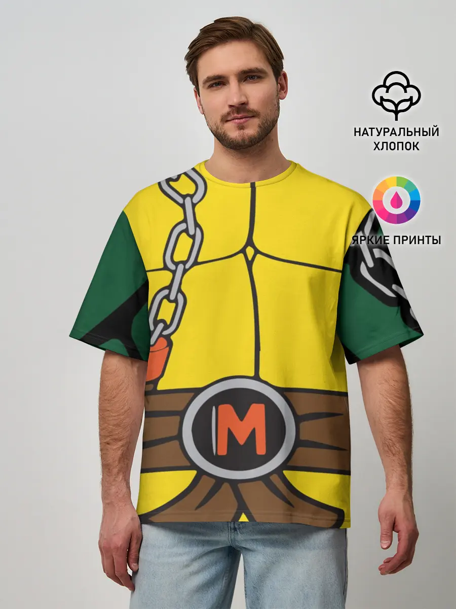 Мужская футболка оверсайз / Микеланджело Косплей