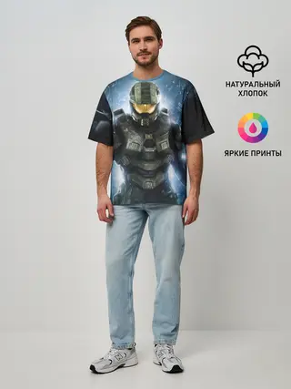 Мужская футболка оверсайз / Halo