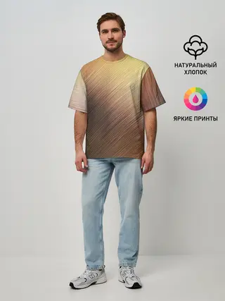 Мужская футболка оверсайз / Texture. Sun Glare