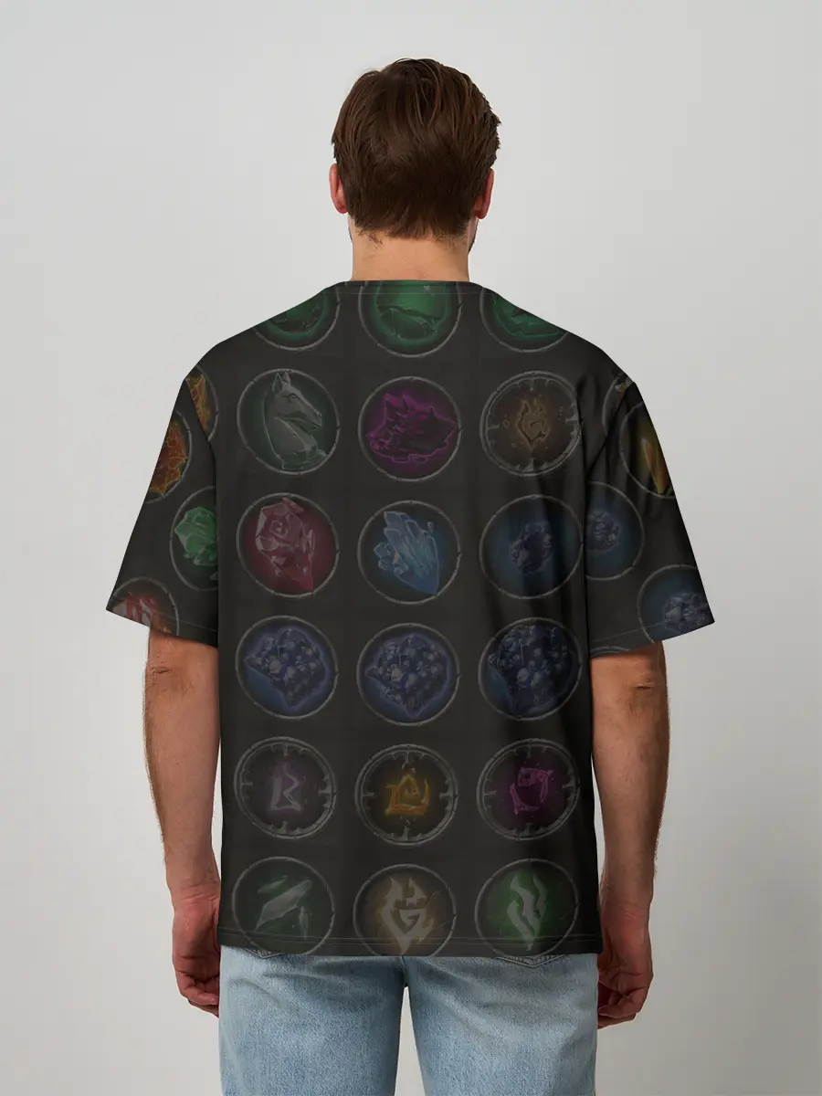 Мужская футболка оверсайз / Руны | Darksiders 3