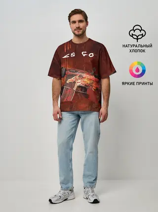 Мужская футболка оверсайз / CS GO M4A4 HOWI