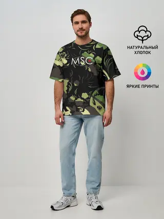 Мужская футболка оверсайз / Russia | Камуфляж