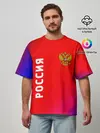 Мужская футболка оверсайз / РОССИЯ / RUSSIA