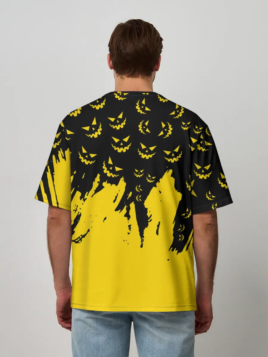 Мужская футболка оверсайз / HALLOWEEN SMILE | SMILE PUMPKIN