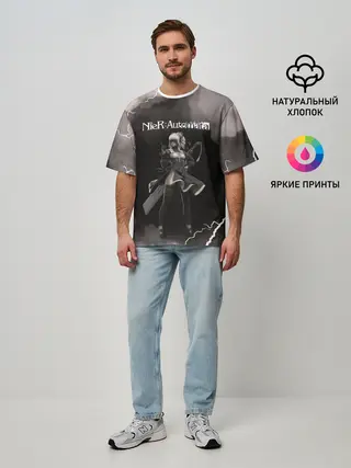 Мужская футболка оверсайз / 2B | Nier Automata