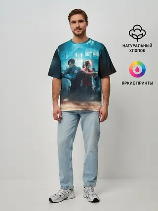 Мужская футболка оверсайз / Resident Evil 2