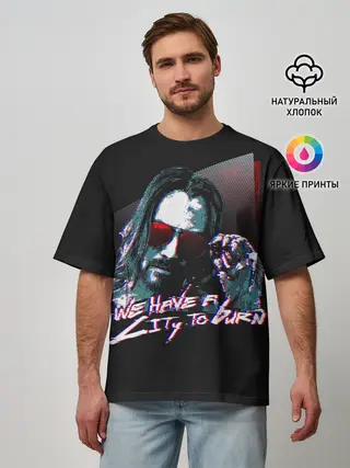 Мужская футболка оверсайз / Cyberpunk 2077