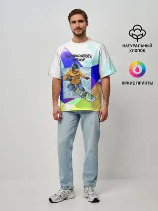 Мужская футболка оверсайз / Сноуборд