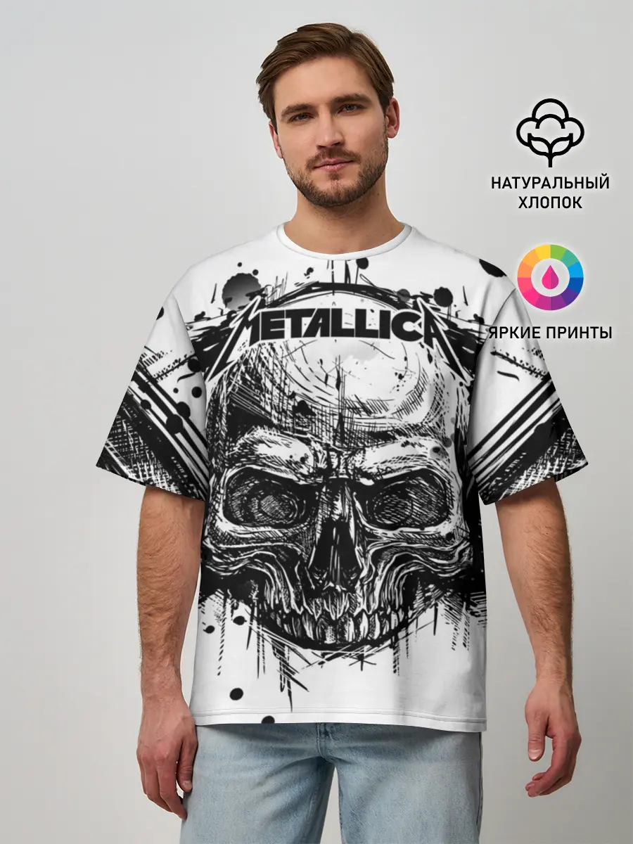 Мужская футболка оверсайз / Metallica