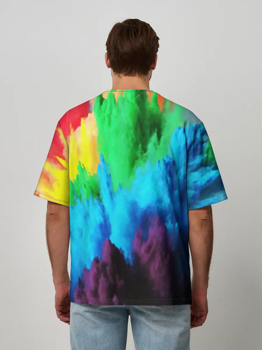 Мужская футболка оверсайз / РАЗНОЦВЕТНЫЕ КРАСКИ