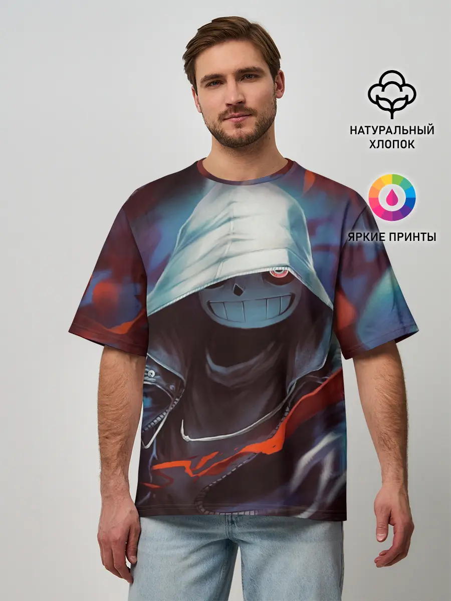 Мужская футболка оверсайз / UNDERTALE | АНДЕРТЕЙЛ