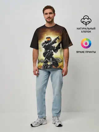 Мужская футболка оверсайз / Halo Infinite