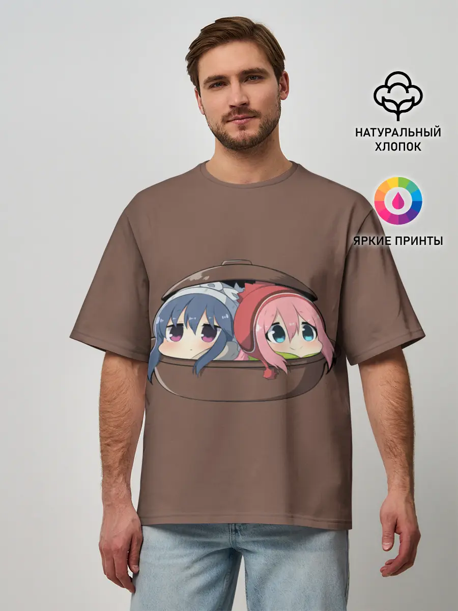 Мужская футболка оверсайз / Рин и Надэсико