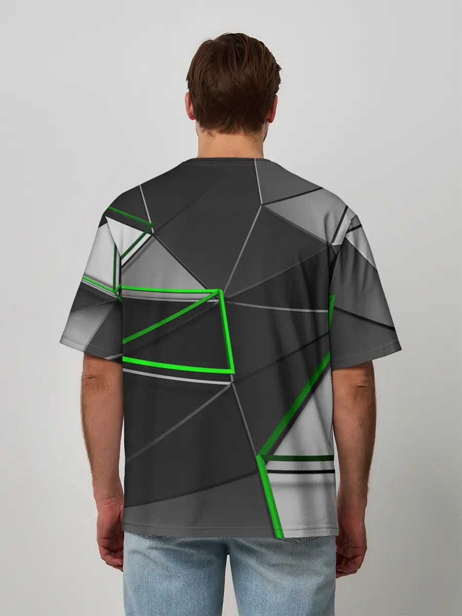 Мужская футболка оверсайз / 3D полигон