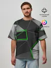 Мужская футболка оверсайз / 3D полигон