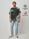 Мужская футболка оверсайз / 3D полигон