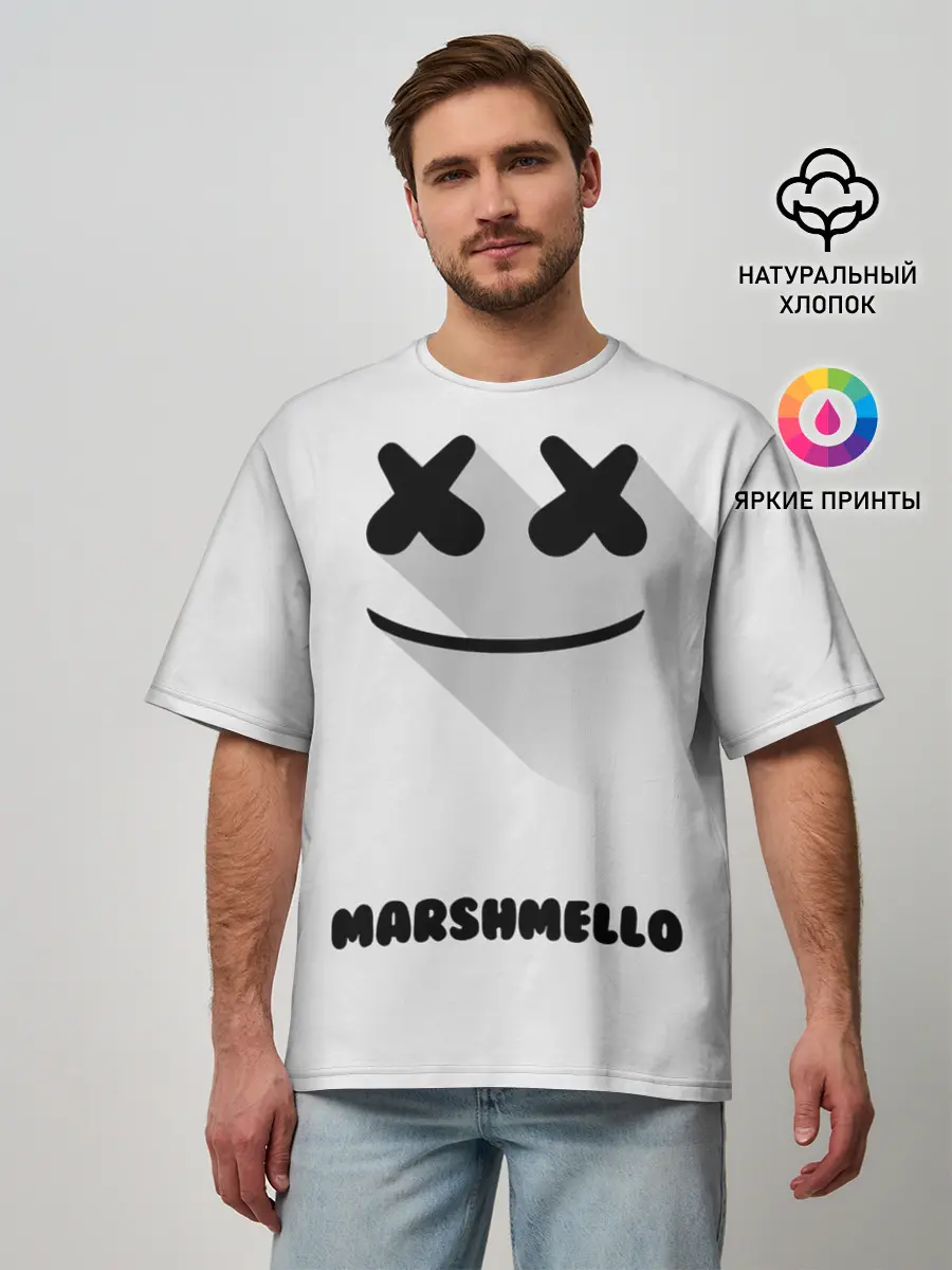 Мужская футболка оверсайз / РЮКЗАК MARSHMELLO