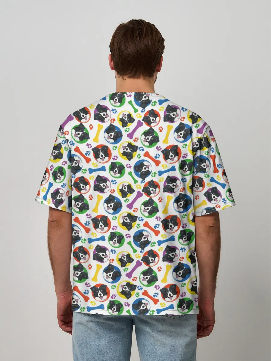 Мужская футболка оверсайз / Бордер-Колли