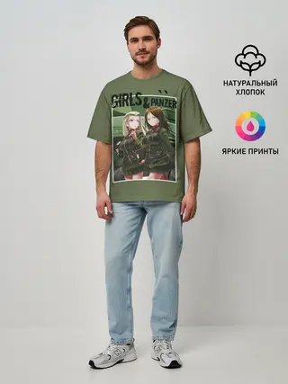 Мужская футболка оверсайз / Девушки и танки