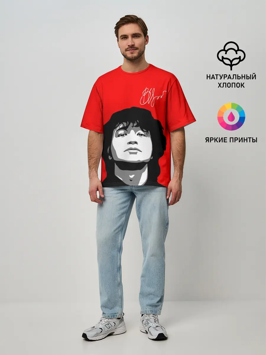 Мужская футболка оверсайз / ВИКТОР ЦОЙ