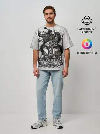 Мужская футболка оверсайз / Скандинав