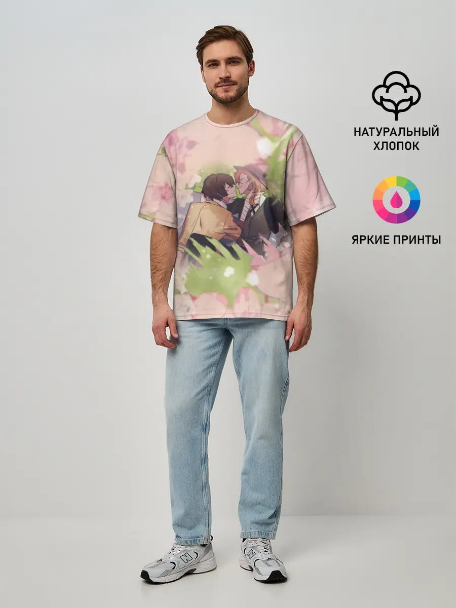 Мужская футболка оверсайз / Дазай и Чуя