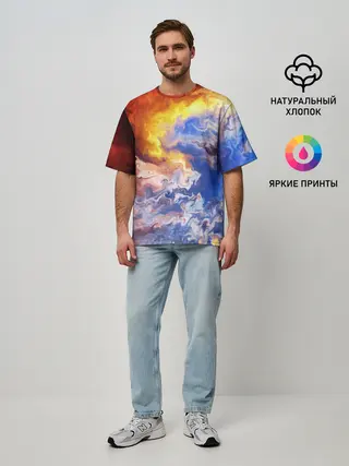Мужская футболка оверсайз / Краски