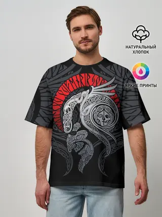 Мужская футболка оверсайз / Демон