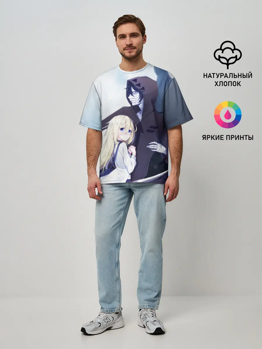 Мужская футболка оверсайз / ANGELS OF DEATH. Rachel & Isaac