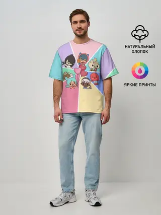 Мужская футболка оверсайз / TOCA BOCA WORLD HEROES / ТОКА БОКА