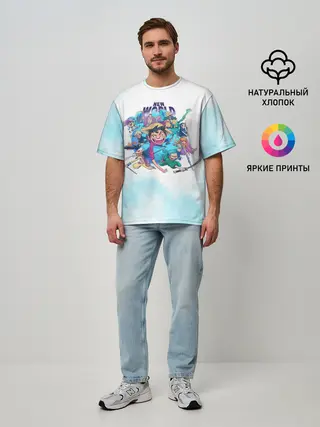 Мужская футболка оверсайз / Новый Мир | One Piece. Большой куш