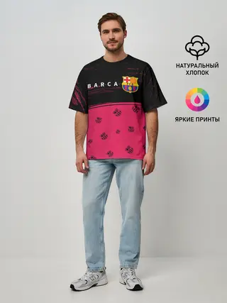 Мужская футболка оверсайз / BARCELONA / БАРСЕЛОНА