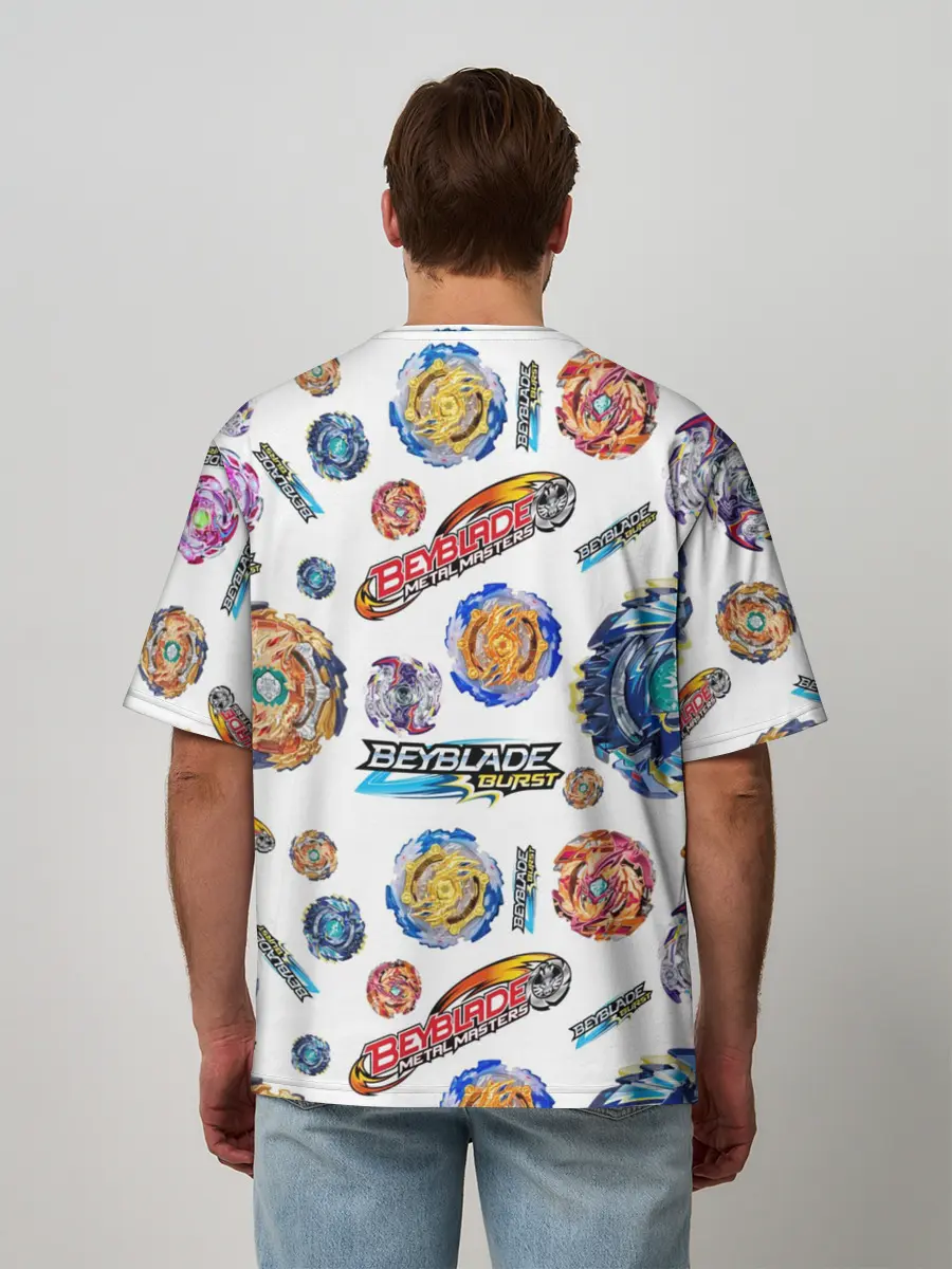 Мужская футболка оверсайз / Бейблэйд паттерн
