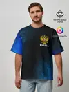 Мужская футболка оверсайз / RUSSIA / РОССИЯ
