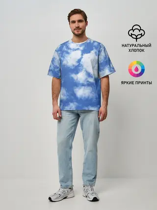 Мужская футболка оверсайз / ОБЛАКА